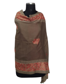 Women  Shawls Embroidery design Brown